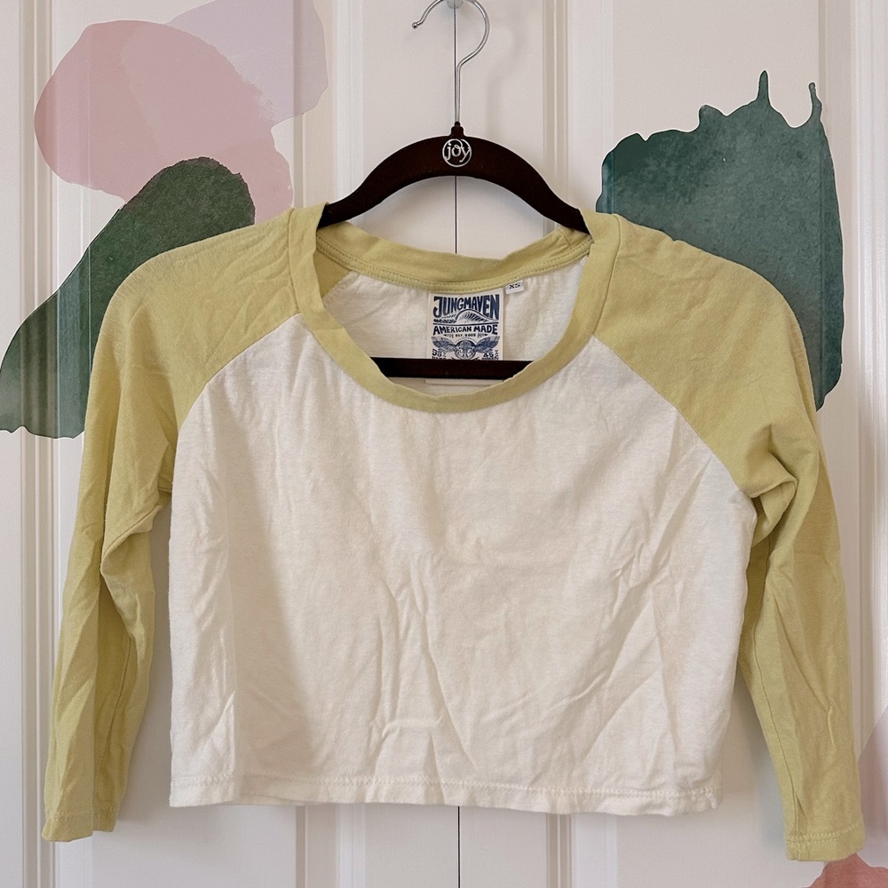 Jungmaven Yellow Cropped Baseball T-shirt